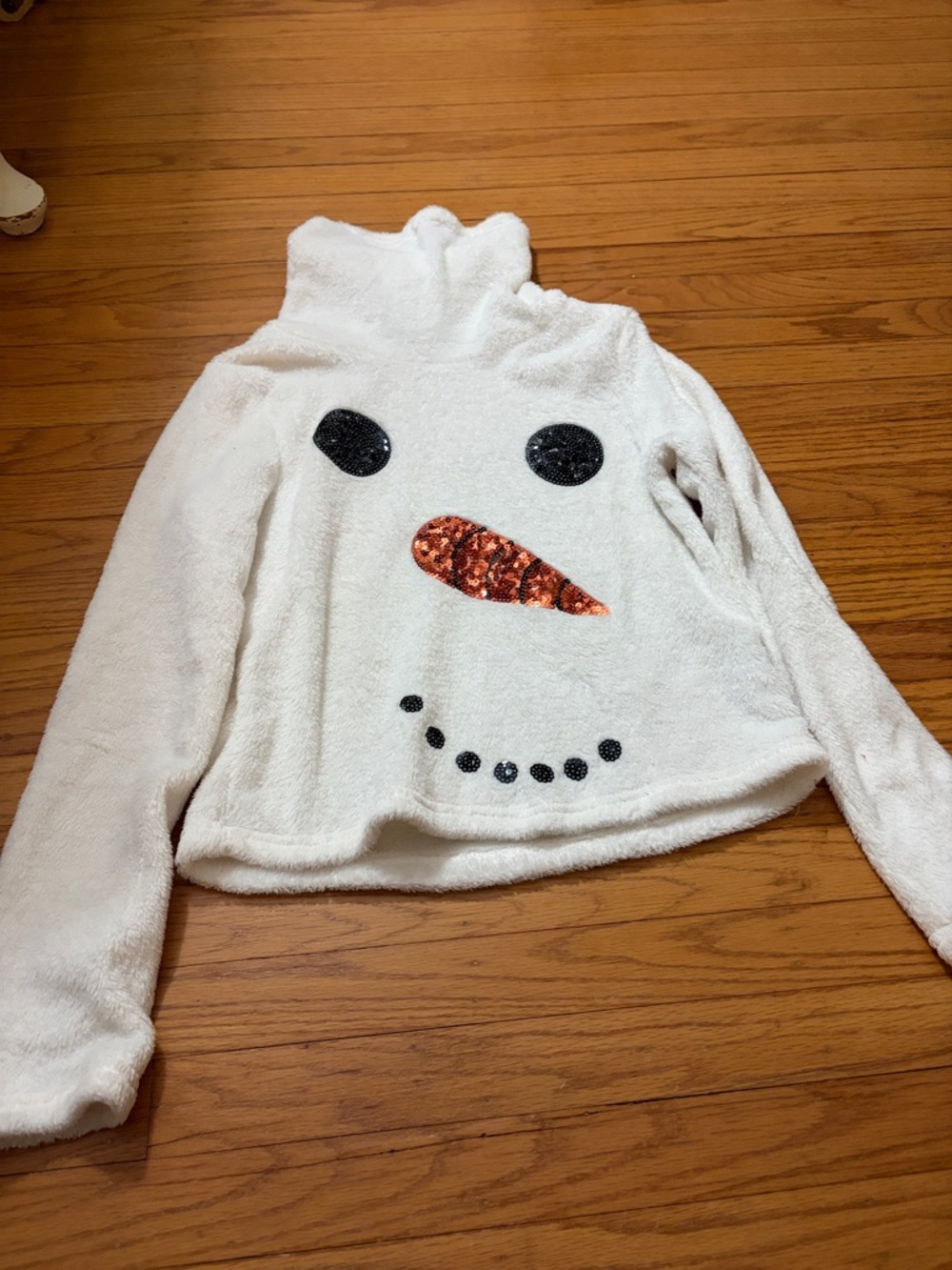 Chance or Fate Plush White Hooded Pullover Turtleneck soft fleece inside and out